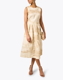 Look image thumbnail - Lafayette 148 New York - Beige Print Fit and Flare Dress