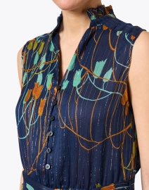 Extra_1 image thumbnail - Santorelli - Navy Floral Silk Dress