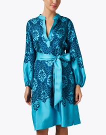 Front image thumbnail - Figue - Rylene Blue Print Silk Dress