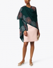 Extra_1 image thumbnail - Janavi - Emerald Green Floral Embroidered Merino Wool Scarf