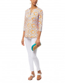 Piazza Periwinkle and Orange Printed Tunic