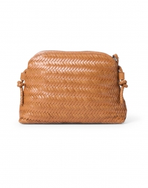 Back image thumbnail - Loeffler Randall - Mallory Cognac Woven Leather Crossbody Bag