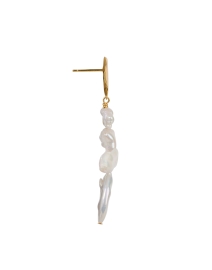 Back image thumbnail - Nest - Gold and Pearl Drop Earrings