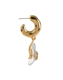 Back image thumbnail - Alexis Bittar - White Pansy Lucite Flower Drop Earrings