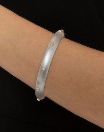 Grey Lucite Studded Hinge Bracelet