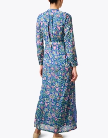Back image thumbnail - Banjanan - Crystal Blue Multi Floral Print Dress