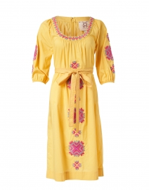 Lou Lou Yellow Embroidered Dress 