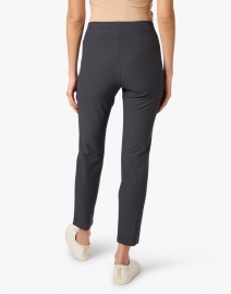 Back image thumbnail - Eileen Fisher - Graphite Stretch Crepe Slim Ankle Pant
