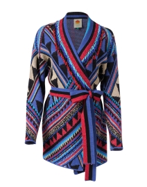 Julie Red and Blue Striped Cardigan