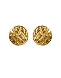 Gold Textured Disc Clip Earrings