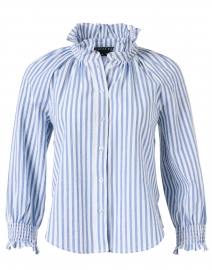 Calisto Blue and White Stripe Stretch Cotton Shirt