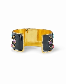 Back image thumbnail - Sylvia Toledano - Black Multi Stone Cuff Bracelet