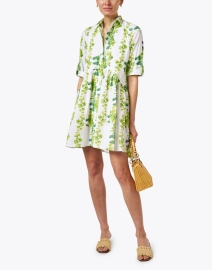 Look image thumbnail - Ro's Garden - Deauville Green and White Print Shirt Dress
