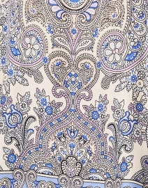 Fabric image thumbnail - Rani Arabella - Blue Paisley Print Cashmere Silk Poncho