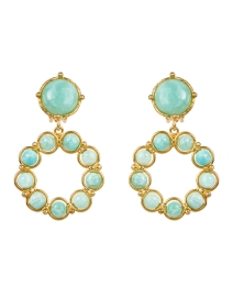 Product image thumbnail - Sylvia Toledano - Gold and Amazonite Drop Earrings
