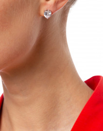 Solitaire Crystal Heart Stud Earrings
