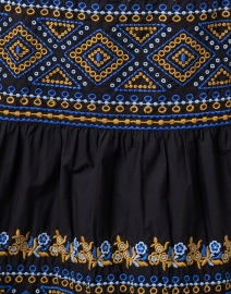 Fabric image thumbnail - Shoshanna - Daria Black Embroidered Cotton Poplin Dress