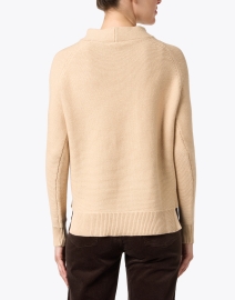 Back image thumbnail - Kinross - Tan Garter Stitch Cotton Sweater