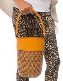 Look image thumbnail - Kayu - Lucie Caramel Woven Wicker Bucket Tote