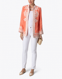Look image thumbnail - Bella Tu - Ceci Coral Embroidered Linen Jacket
