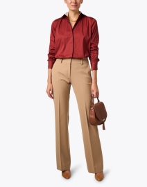 Look image thumbnail - Le Sarte Pettegole - Red Stretch Cotton Shirt