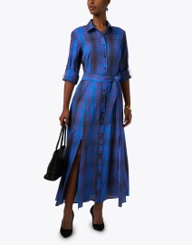 Look image thumbnail - Finley - Laine Blue Plaid Cotton Dress