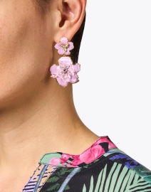Look image thumbnail - Mignonne Gavigan - Lorenza Lilac Flower Drop Earrings