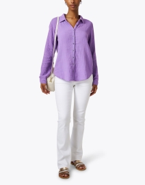 Look image thumbnail - Xirena - Scout Purple Cotton Gauze Shirt