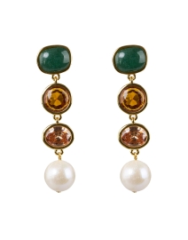 Palette Multi Stone and Pearl Drop Earrings