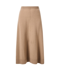 Tan Wool Cashmere Midi Skirt