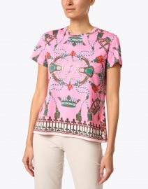 Front image thumbnail - Rani Arabella - Pink Crown Print Cotton T-Shirt