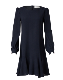 Polly Navy Wool Crepe Dress