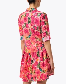 Back image thumbnail - Ro's Garden - Deauville Pink Printed Shirt Dress