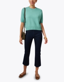 Look image thumbnail - Allude - Turquoise Cashmere Short Sleeve Sweater