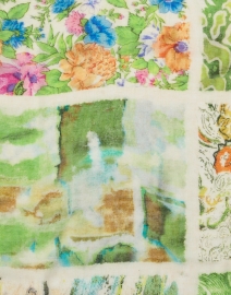 Fabric image thumbnail - Pashma - Green Floral Print Cashmere Silk Scarf