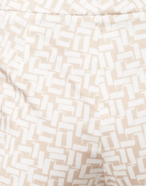 Fabric image thumbnail - Peserico - Sand Geometric Print Stretch Cotton Satin Pant