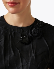 Extra_1 image thumbnail - Odeeh - Black Crinkle Fit and Flare Dress