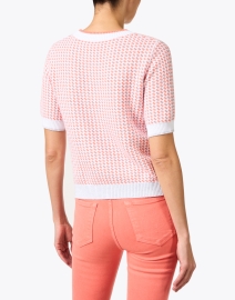 Back image thumbnail - Kinross - Coral and White Cotton Tweed Sweater