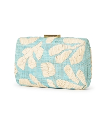 Front image thumbnail - Kayu - Frances Blue Embroidered Raffia Clutch