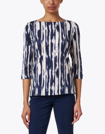 Front image thumbnail - Majestic Filatures - Navy and White Print Top