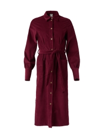 Product image thumbnail - Ines de la Fressange - Rosabella Burgundy Corduroy Shirt Dress
