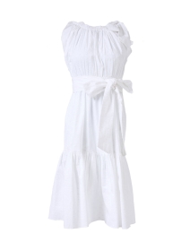 Malta White Cotton Sleeveless Dress