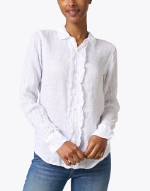 Front image thumbnail - CP Shades - Ruffle White Linen Ruffle Shirt
