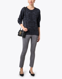 Look image thumbnail - Repeat Cashmere - Blue and Black Zebra Wool Cashmere Sweater