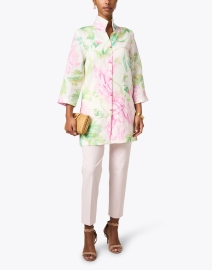 Look image thumbnail - Connie Roberson - Rita Pink and Green Floral Linen Jacket