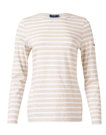 Product image thumbnail - Saint James - Minquidame Beige and White Striped Cotton Top