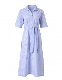 Charlie Blue and White Stripe Cotton Shirt Dress