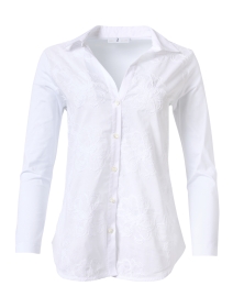 Product image thumbnail - WHY CI - White Embroidered Cotton Blouse