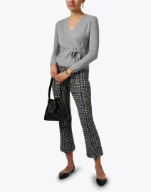 Look image thumbnail - Allude - Grey Wool Cashmere Wrap Sweater 