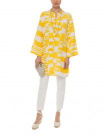 Yasmina Yellow and White Stripe Silk Linen Tunic